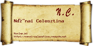 Nánai Celesztina névjegykártya